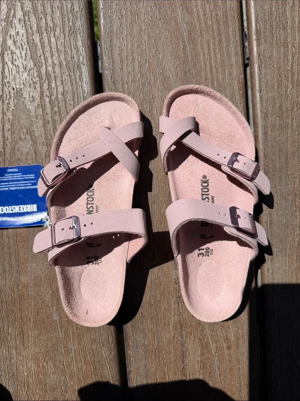 Birkenstock Kids Pink Suede Double-Strap Sandals